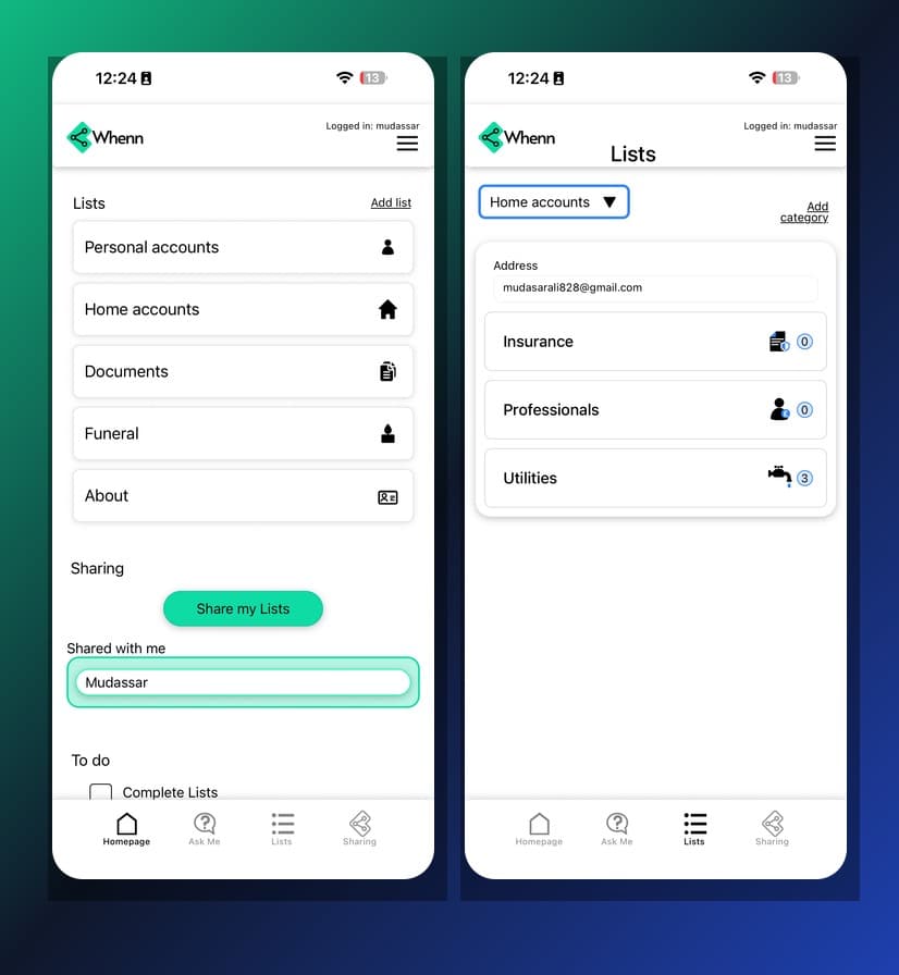 Whenn — Life & Death Admin — React Native by SoftPulse Sargodha